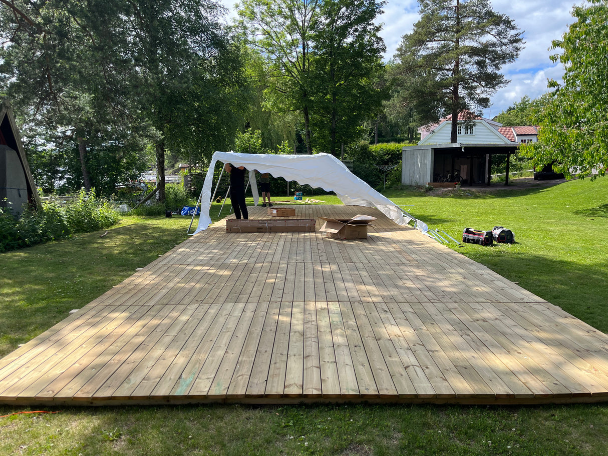 Tregulv til partytelt