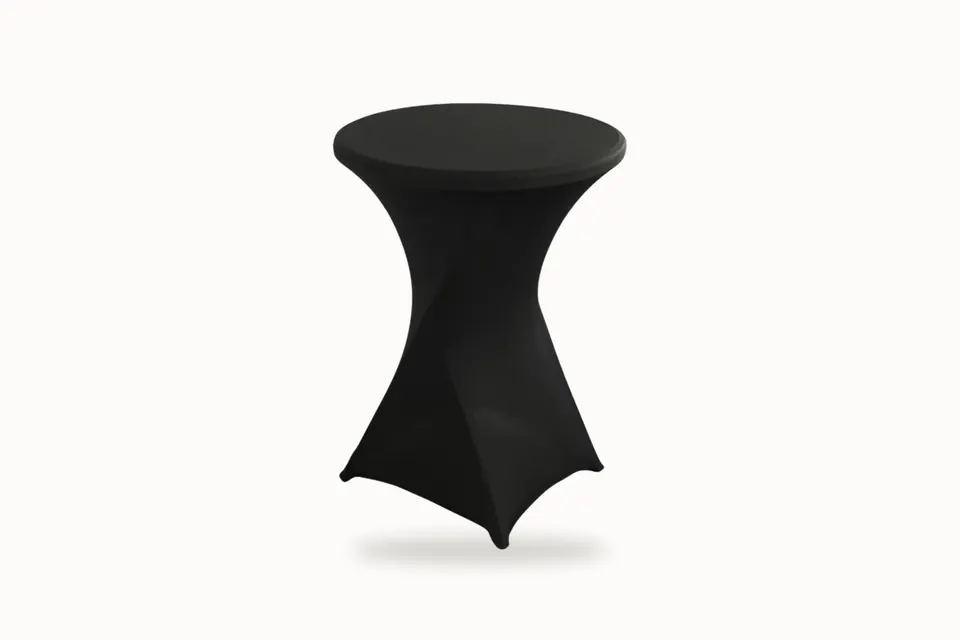 Ståbord kledd i sort stretchduk