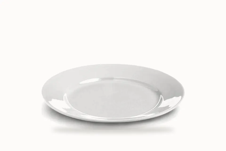 Hvit flat tallerken, medium