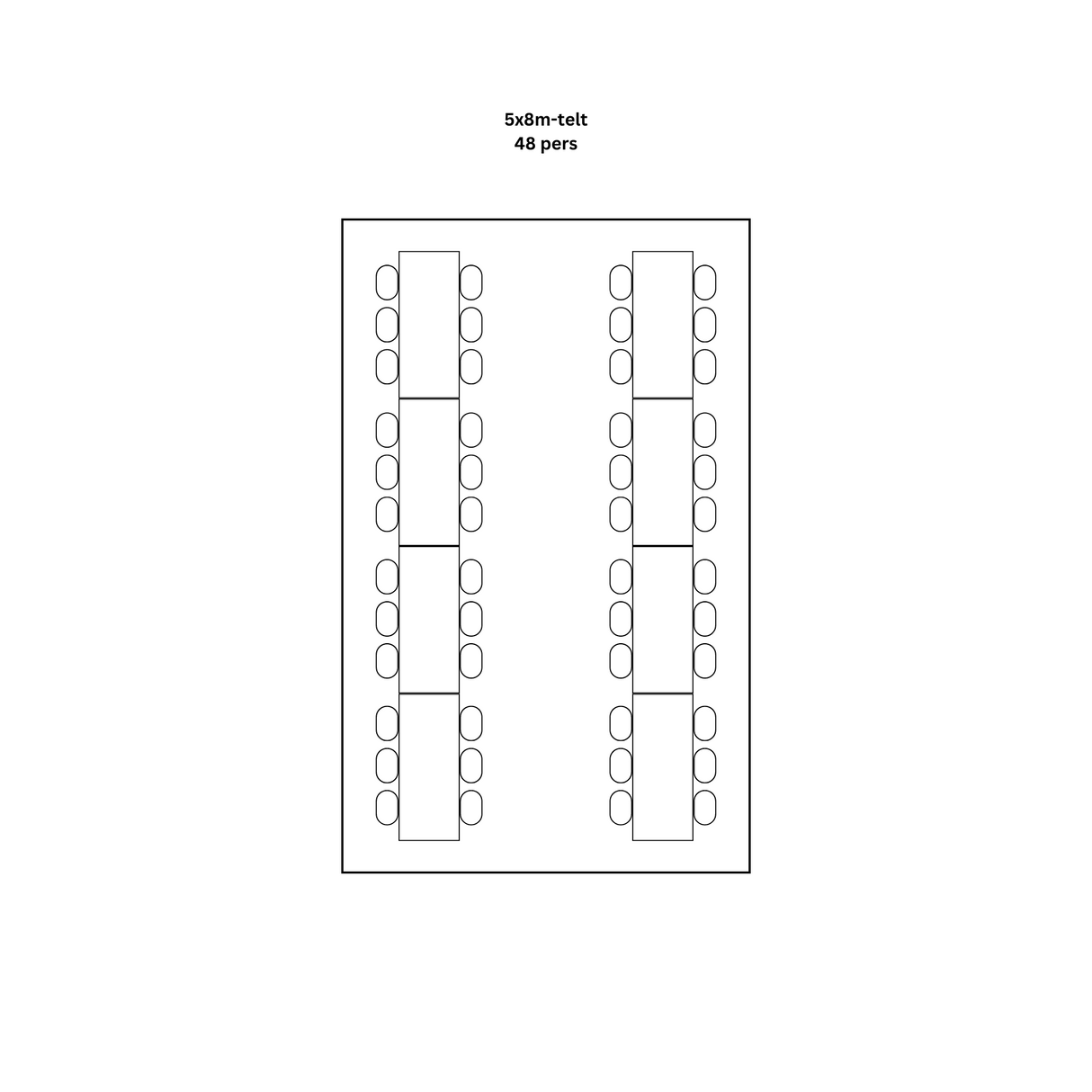 Partytelt - 5x8m